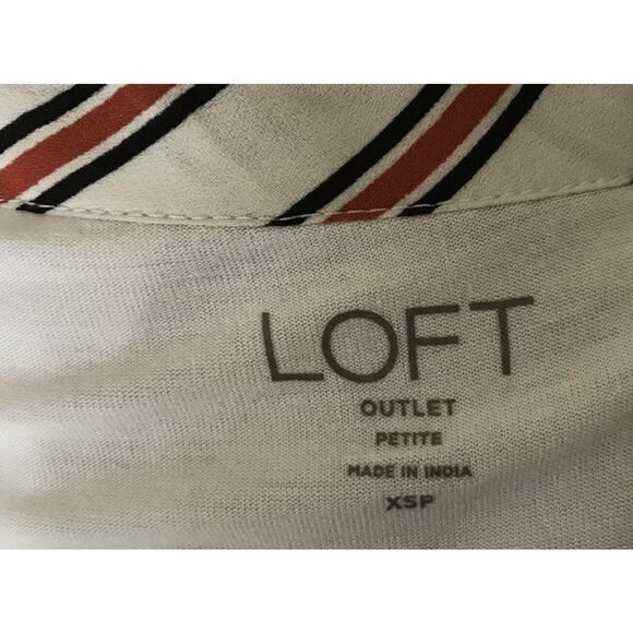 ANN TAYLOR LOFT Outlet Womens Petite Size XSP Sleeveless Striped Tank Top Shirt - Picture 4 of 4